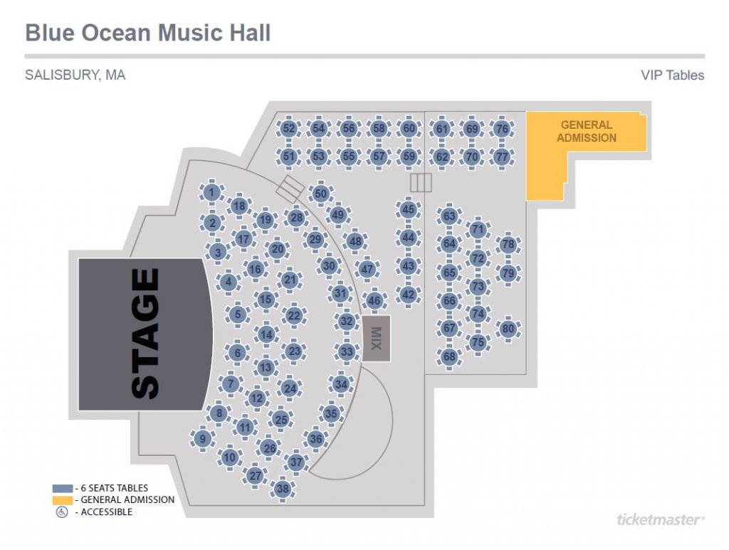 Seating Chart Blue Ocean Music Hall OFFICIAL SITE